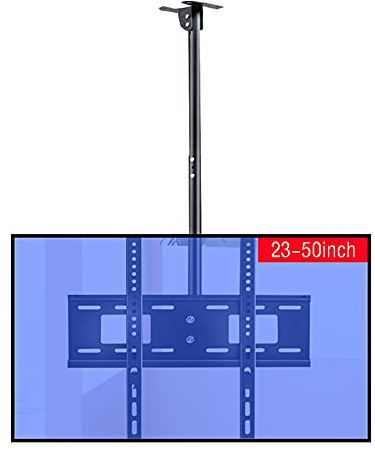 Support Mural Universel pour téléviseur, Fixation Plafond réglable pour téléviseurs de 23 à 50 Pouces, pivotant et inclinable, Compatible VESA 400 x 400 mm, idéal pour la