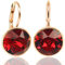 NOBEL SCHMUCK Ohrringe Rosegold Rot Kristalle 925 Sterling Silber Scarlet Red - schlicht modern