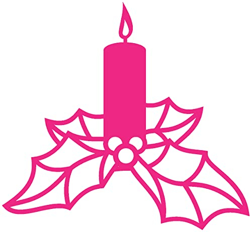 Samunshi® Wandtattoo Weihnachtskerze Wandaufkleber Kerze 50 x 46cm pink