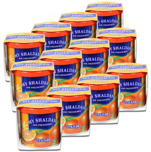 Pack of 12 My Shaldan Japanese Car Cup-Holder Natural Air Freshener Cans (Orange Scented)
