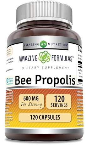Amazing Formulas Bee Propolis Supplement | 600 Mg Per Serving | 120 Capsules | Non-GMO | Gluten Free | Made in USA