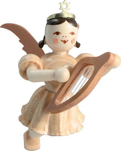 Schwebeengel Leier, natur - 6,6 cm