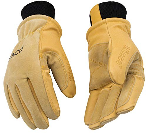 Kinco Lined Heavy Duty Premium Grain & Suede Pigskin Driver with Knit Wrist