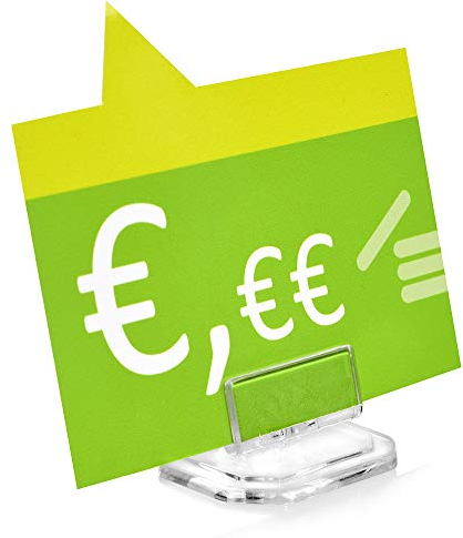 10 Stück Preisschildhalter transparent, in der Neigung verstellbar, für Regal und Vitrine
