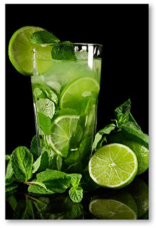 Postereck - 1452 - Mojito, Cocktail Bar Limette Minze Alkohol Party - Wandposter Fotoposter Bilder Wandbild Wandbilder - Poster - DIN A3-29,7 cm x 42,0 cm