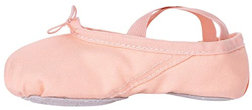Ballet Dance Shoes Gymnastics Yoga Shoes Split Sole Leather Flats for Girls Ladies Womens Kid's and Adult's Pink, Child UK13/EU31/20.5cm/8.07Inch