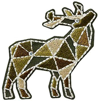 Mono-Quick Bügelbild Aufnäher Patch Applikation zum Aufbügeln Trachten Hirsch mit Strass 5,0 x 5,5 cm