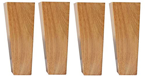 Pieds de meubles de Canapé 6 Pouces, 4 × Pieds de Table en Bois Massif, en Chêne de Haute Qualité, Noir Convient pour Table Basse, Armoire, lit (Réparation et Restauration de Meubles)