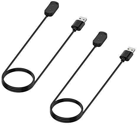 Ladekabel Kompatibel für Amazfit T-Rex/GTR 42 mm/GTR 47 mm/GTS Ladekabel Ladegerät Kabel Ladestation Station Line Cradle 100cm Zubehör (schwarz-2St)