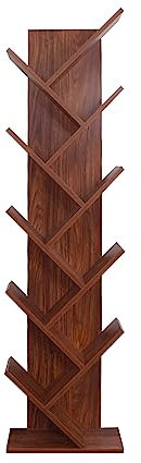 Rebecca Mobili Etagere Peu Encombrante, Bibliotheque en Bois MDF, Brun Noyer, pour Bureau - Dimensions: 160 x 44,5 x 22 (HxLxP) - Art. RE6404