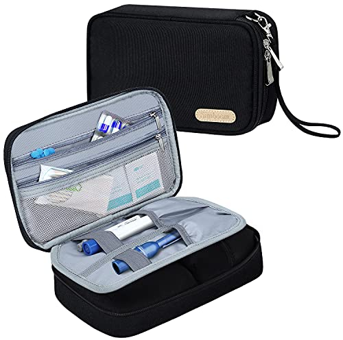 Insulin Diabetiker Tasche, Simboom Insulin Tasche für Blutzuckermessgeräte und Diabetiker Zubehör, Schwarz
