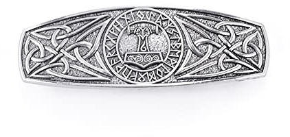 KKJOY Vintage Haarspange Gold, Keltische Knoten Haarklammer Groß, 24 Runen Hammer von Thor Haarnadel, Gothic Haarspangen Damen, Braut Haarschmuck Hochzeit, Bananenspange für Frauen und Mädchen