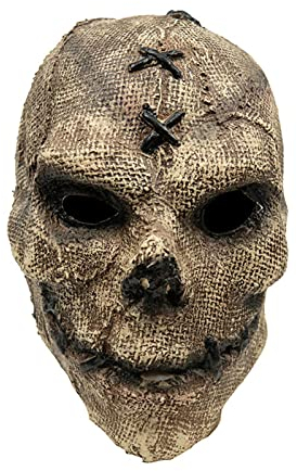 JINGLING Halloween-Maske, Schädel aus Jute, Vollmaske aus Latex, gruselige Maske für Halloween, Frisuren, Cosplay, Halloween