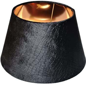 Designer-Lampenschirm-Samt-Schwarz-Coal Dust-rund-konische Form Ø 40cm innen Kupfer