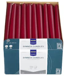 METRO Professional Spitzkerzen Bordeux, aus Paraffinwachs, 240 x ø 22 mm, Brenndauer- 7 Stunden, 60 Stück, Gastronomiekerzen, Gastronomiebedarf, Gerade Kerzen, Made in Europe
