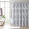Laura Ashley Home - Duschvorhang, stilvolle Badezimmer-Dekoration mit Knopfhalter, Elegante Florale Heimdekoration (Amberley Black, 182,9 x 182,9 cm)