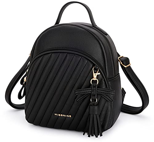 Missnine Damen Rucksack Klein Pu Leder Schultaschen Mini Rucksack Wasserdichte Rucksackhandtaschen Tagesrucksack für Mädchen