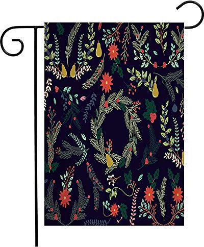 Garten Flagge Polyester Garten Geschenke Flagge Sammlung Dekor Winter Vintage Stil Hand Retro Ornamente Kunstvolles Muster Isoliert Gezeichnete Feiertage Garten Fahnen