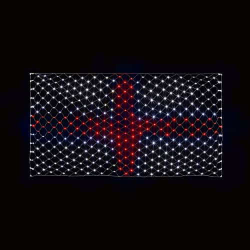 Premier England Flag Red & White Net Light 372 LEDs 1m x 1.95m