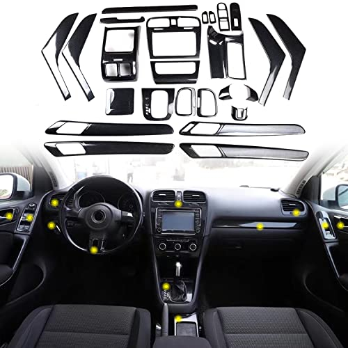 HIGH FLYING für Golf 6 Mk6 VI 2008-2012 Interieur Dekor ABS Kunststoff Kohlefaserfarbe (kompletter Innenraum)
