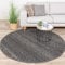 FRAAI | Home & Living Wollteppich Rund - Feline Anthrazit Wolle - Flachgewebe - Einfarbig - Modern, Skandinavisch - Wohnzimmer, Esszimmer, Schlafzimmer - Carpet