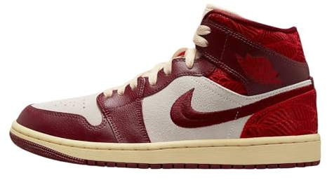 NIKE Jordan 1 Mid Se Damenschuhe, Größe 45, Rot/Weiß, 44 EU