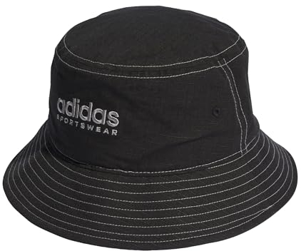 adidas Unisex Classic Cotton Bucket Hat, Black/White/Grey Three, XXS