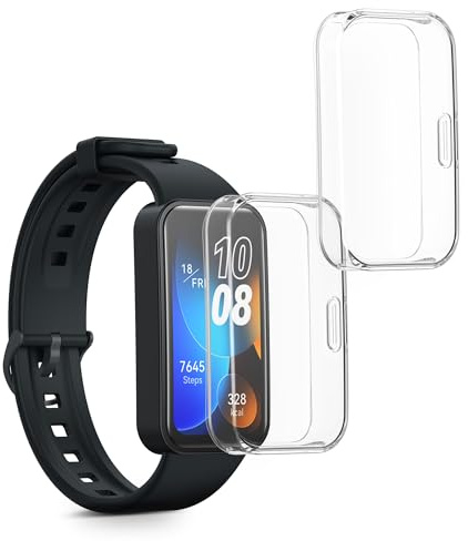 kwmobile 2X Silikon Hülle für Huawei Band 10/9 / 8 Schutzhülle - Fullbody Display Cover Set aus Silikon - Transparent