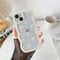 ZTOFERA Case for iPhone 15, Cute Curly Wave Frame Case with Flower Pattern, Transparent Soft TPU Shockproof Protective Bumper Cover for iPhone 15 6.1 - White Daisy