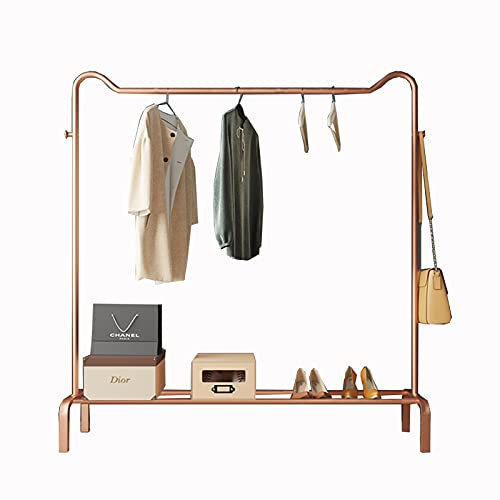 SIBEG OUdini Garderobenständer, Kleiderständer, Kleiderbügel, robuster Kleiderständer für Waschküche, Einzelhandelsgeschäft, Ausstellungsständer/Roségold/80 x 40 x 150 cm