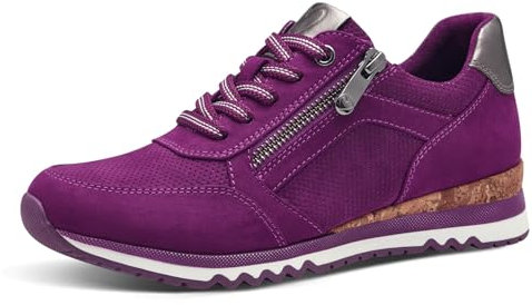 MARCO TOZZI Damen Sneaker flach Vegan Freizeit, Rosa (Grape Comb), 42 EU