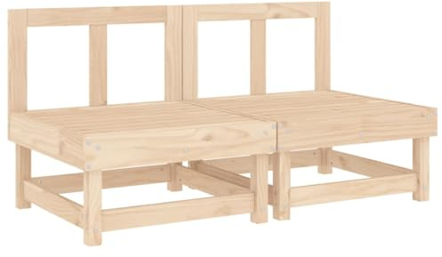 vidaXL Garten Ecksofa 2 STK., Modular Gartenmöbel, Sofa Lounge Sessel für Garten Terrasse Balkon, Gartensofa Gartensessel, Massivholz Kiefer