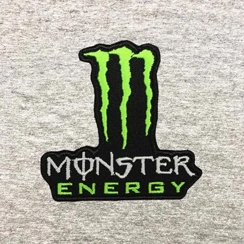 Lousãtextil Monster Energy Embroidered Patch (1, Polyester, 3x3 inches) , Durable, Washable, Sewing Mounting