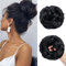 TESS Haarteil Mit Gummiband 55g, Gelockt Haargummi Mit Haaren, Schwarz, Groß Dutt Haarteil Haardutt Synthetisch Haarverlängerung für Damen Mädchen