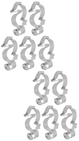 Cabilock 10 Piezas moldes con forma caballito mar tarteras para tartas molde para bizcocho galleta del océano molde arcilla animales conjunto bebe moldes para galletas playa