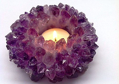 Raumdekoration Amethyst Teelicht Kerzenhalter Teelicht Kristall Geniune Gems Brasilien