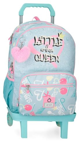 Enso Little Urban Queen Schulrucksack Kinderrucksack aus Polyester, breite und verstellbare Träger, die Sich anpassen, Vordertasche.