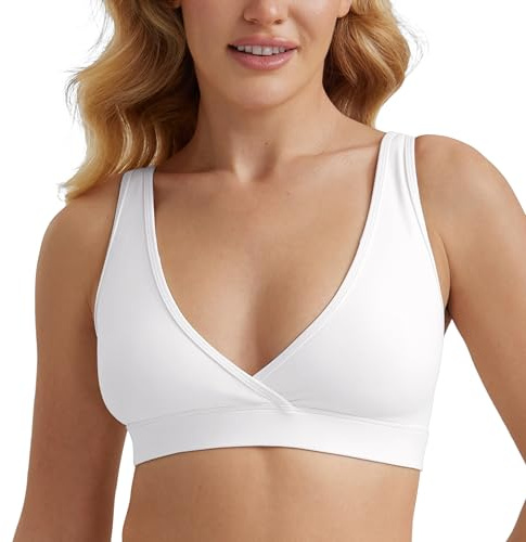 CRZ YOGA Maternidad Sostén Lactancia Escote en V Blanco 42