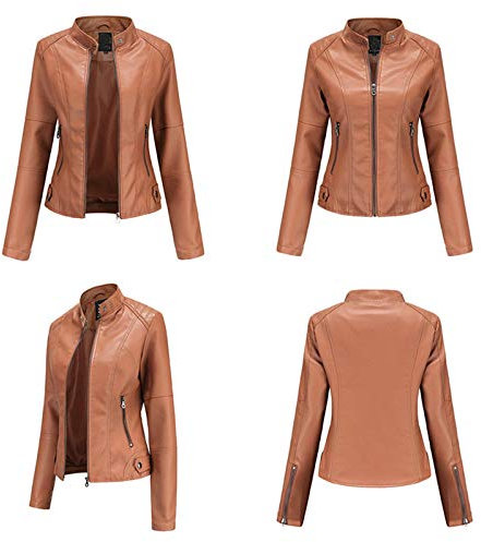 HAOLEI Giacca in Pelle Donna Nera Trapuntata Giubbino Biker Giubbotto Moto Vera Pelle Bomber Donna Giacca Pelle Moto Donna Giubbino Ecopelle Donna Giacca Donna Autunno Giacca Donna Invernale Offerta