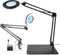 Upgrade 15X Magnifying Glass with Light, LED Desk Lamp with Base and Clamp, 5 Color Modes, 10 Stepless Dimmable, 84 LEDs, 4.2 Diameter Real Glass Lens LED Magnifying Glasses for Reading Work Repair