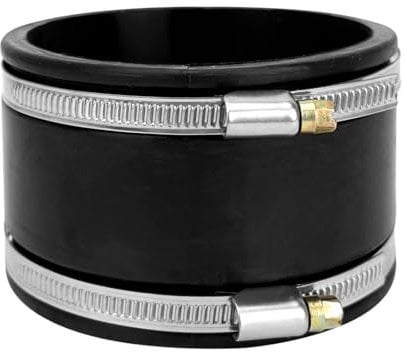 RANJIMA Manchon en caoutchouc flexible Ø 100 mm - Raccord en caoutchouc avec colliers de serrage en acier inoxydable - 100 mm - Manchon anti-bruit pour ventilateur de tuyau, filtre à charbon, tuyau
