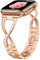 Sixmoat Métal Band Compatible avec Apple Watch Bracelet pour Femme 38mm 40mm 41mm 42mm(Série 10), Pailleté Élégant en X Bracelet pour iWatch SE Série 10 9 8 7 6 5 4 3 (Or Rose)