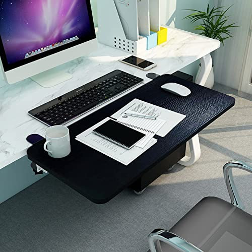 Desk Extension Platform Foldable Ergonomic Computer Table Extension Keyboard Extension for Home/Office/School Easy Installation.