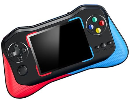 Generic Hand Games Console Toy, Retro Hand Games Console, Long - Rechargeable Electronics with 500 Built -in for the Party (Red with Blue)
