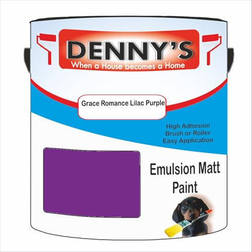 Premium Interior Wall & Ceiling Emulsion Paint – Grace Romance Lilac Purple – Rich Matt Finish, Durable & Washable, Low Odour, Ideal for Living Rooms, Bedrooms & Hallways (250ML Tin)