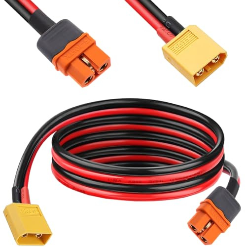 HAAMNING7 Câble d'extension XT60i vers XT60 mâle 10 AWG XT60i femelle vers XT60 mâle pour vélo électrique, voiture, chargeur batterie Lipo, générateur solaire, station d'alimentation portable, drone
