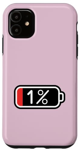 1% de Batterie drôle Coque pour iPhone 11