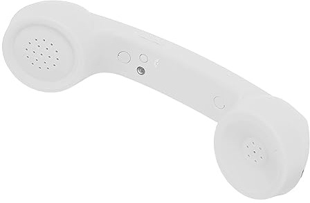 Jelquix Wireless Bluetooth Telephone Handset with Microphone, Retro Design Cordless Phone Handset Receiver for Stylish Calls (White)