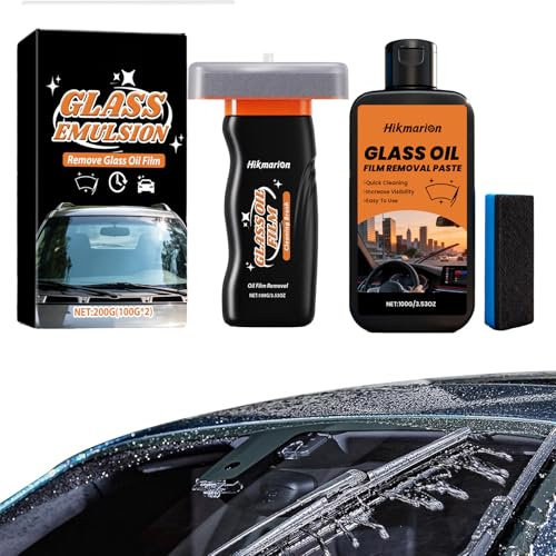 2 PCS Hand-Held Glass Emulsion Cleaner, Car Window Cleaning Polishes,Car Oil Film Remover Brush, Cars Glasss Cleaner, Windows, Mirrors, and Glasss Surfaces