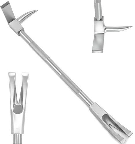 Pied de biche de pompier avec tête de hache 3 en 1 fourche pour secours d'urgence et travaux de démolition, 780 mm